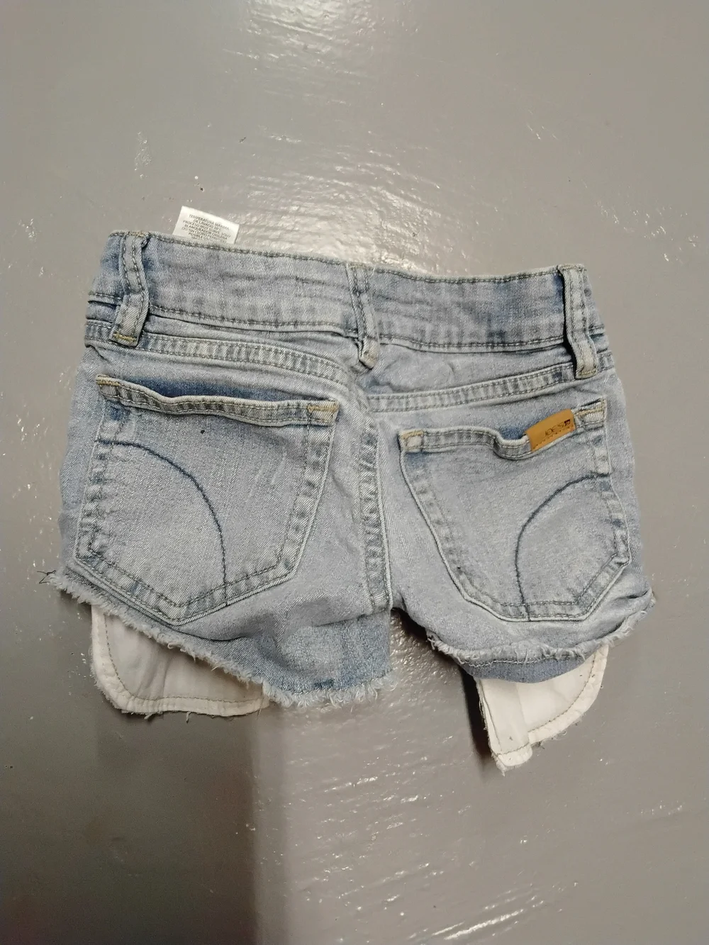 Joe's Jeans Light Blue Distressed Denim Shorts with Silver Accent